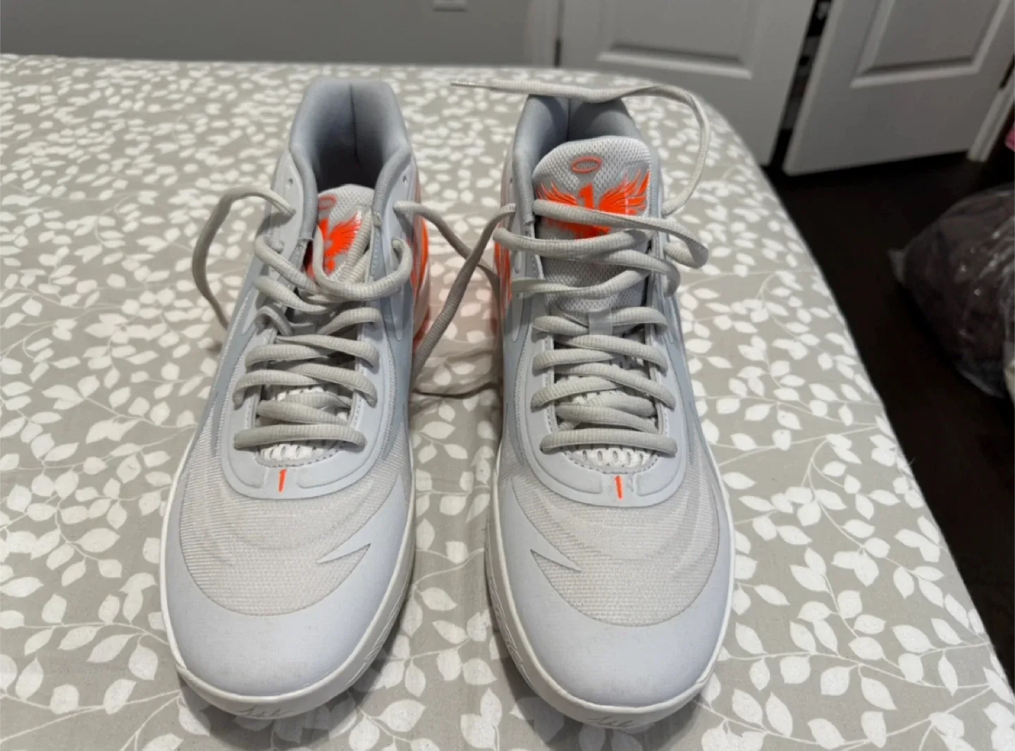 Puma MB.02 Platinum Gray Orange Basketball Shoes thumbnail