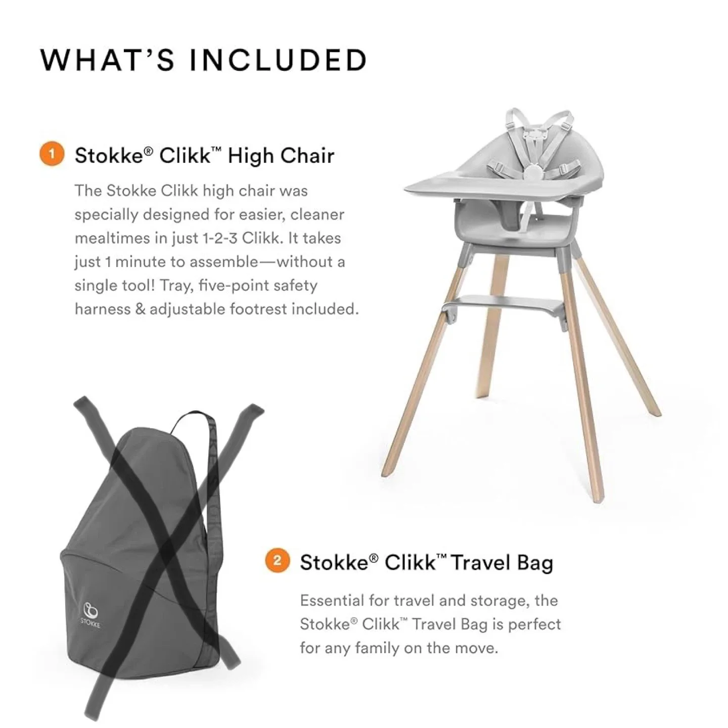 Stokke Clikk High Chair (Cloud Grey) - 6-36 Months image indicator(2)