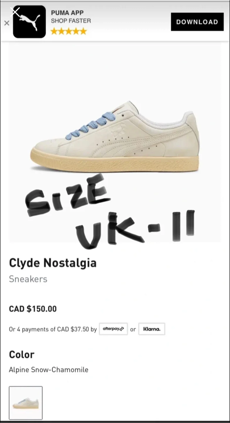 Puma Clyde Nostalgia Sneakers, Size UK 11 image indicator(2)