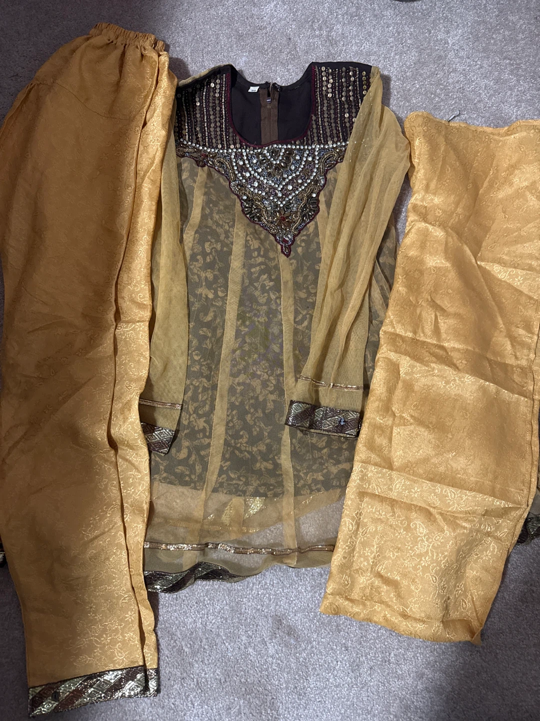 Gold Indian Salwar Kameez Suit