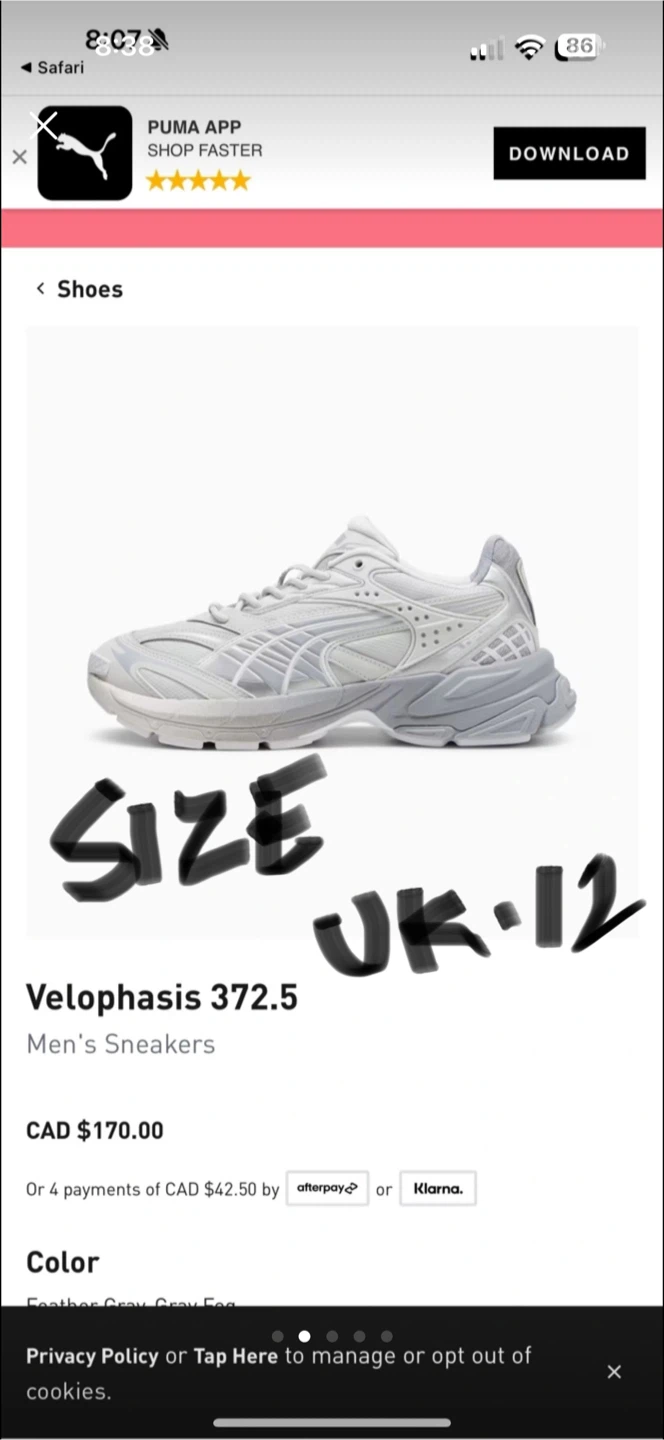 Puma Velophasis 372.5 Men's Sneakers - Size 13 US - photo 3