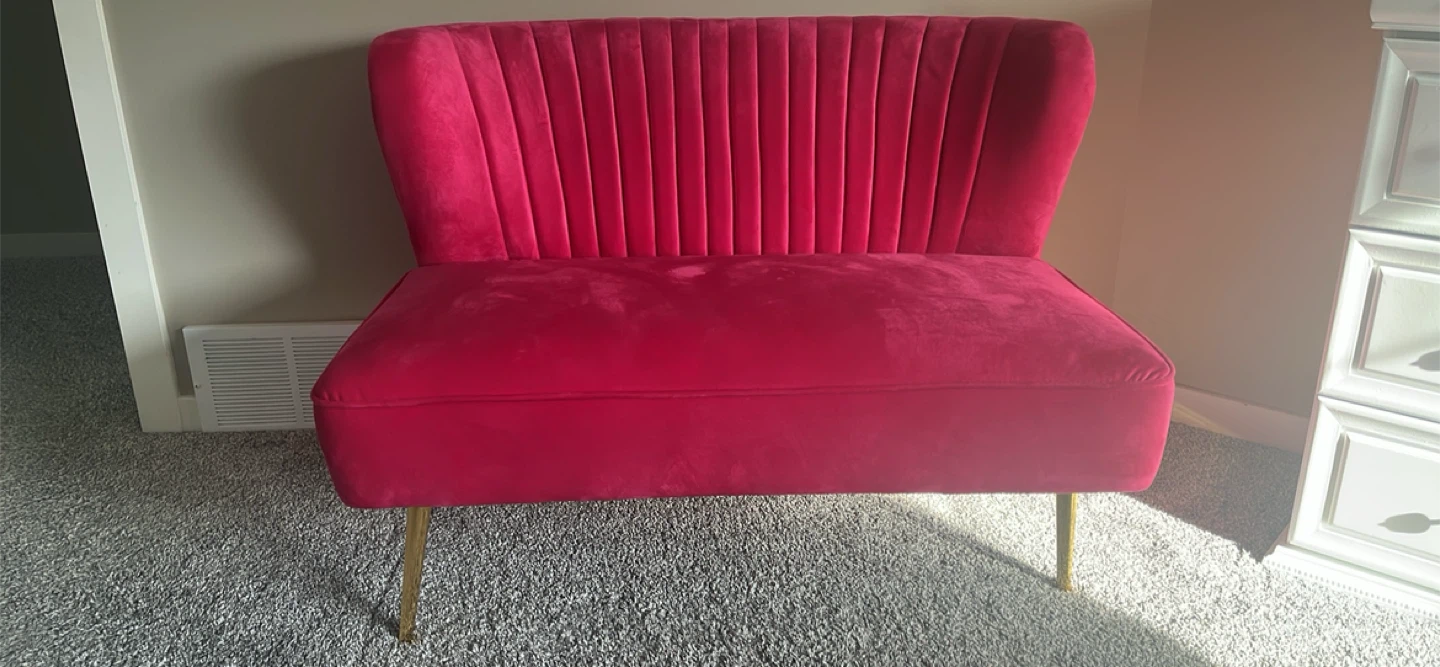 $280 brand new Pink Velvet Loveseat