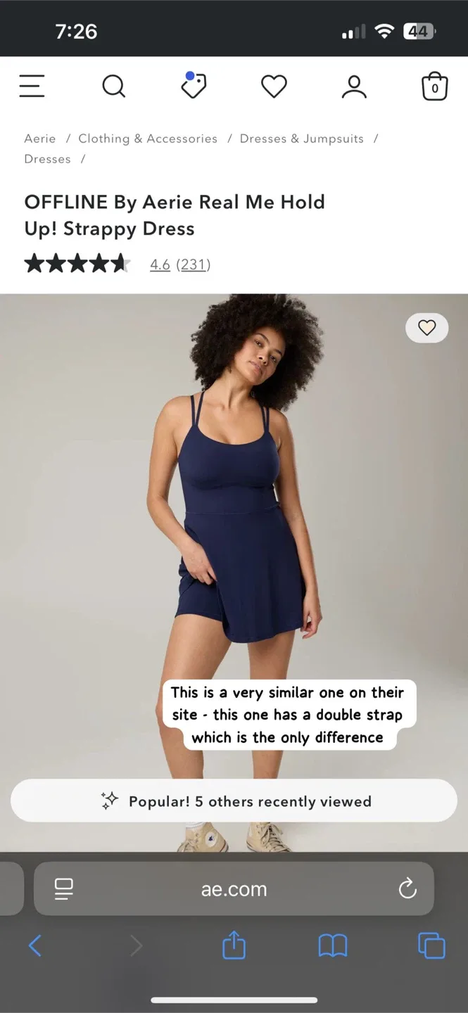 Aerie - Navy One Piece Dress w Shorts thumbnail