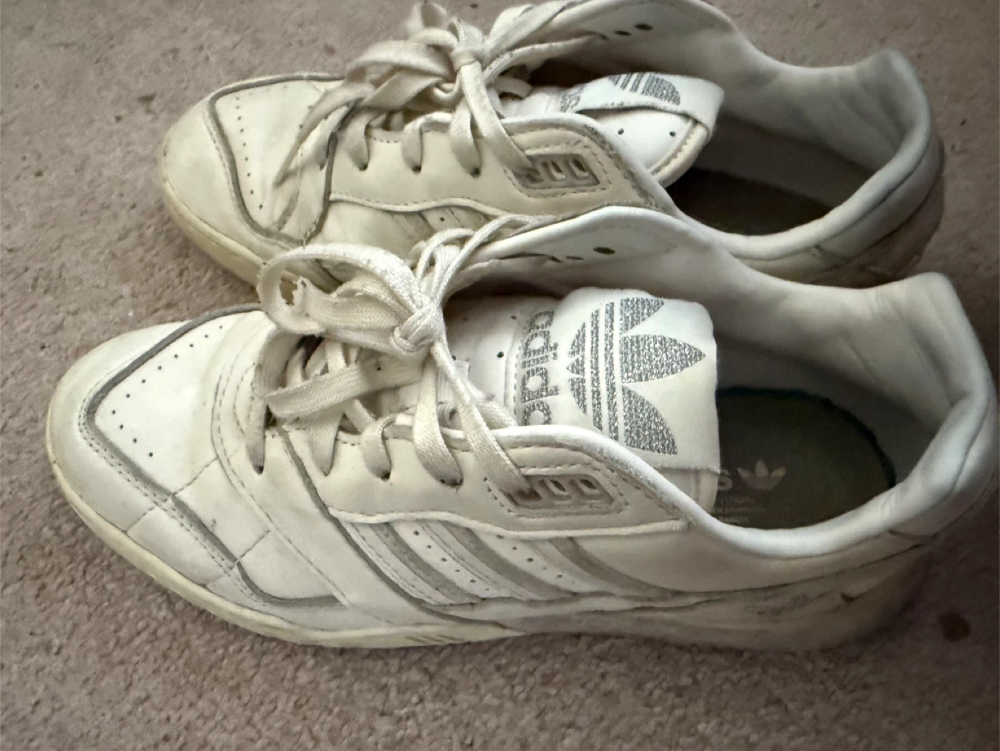 Adidas White Leather Sneakers size 5 - photo 3