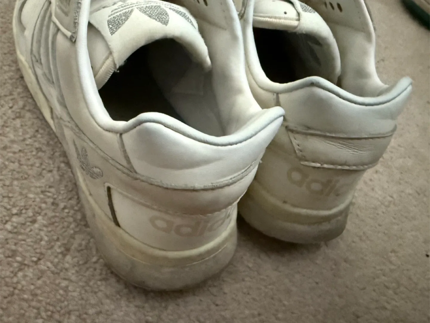 Adidas White Leather Sneakers size 5 image indicator(4)