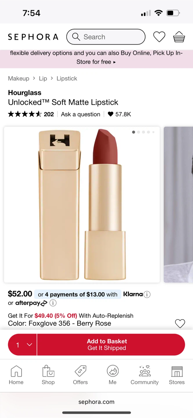 Hourglass Unlocked SoftMatte Lip MINI Foxglove 356 Berry Rose - photo 3