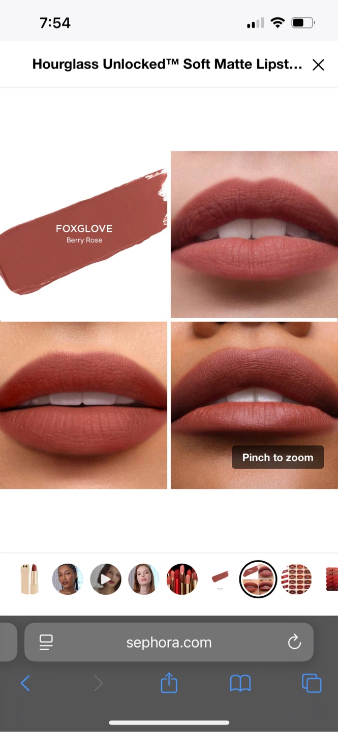 Hourglass Unlocked SoftMatte Lip MINI Foxglove 356 Berry Rose - photo 2