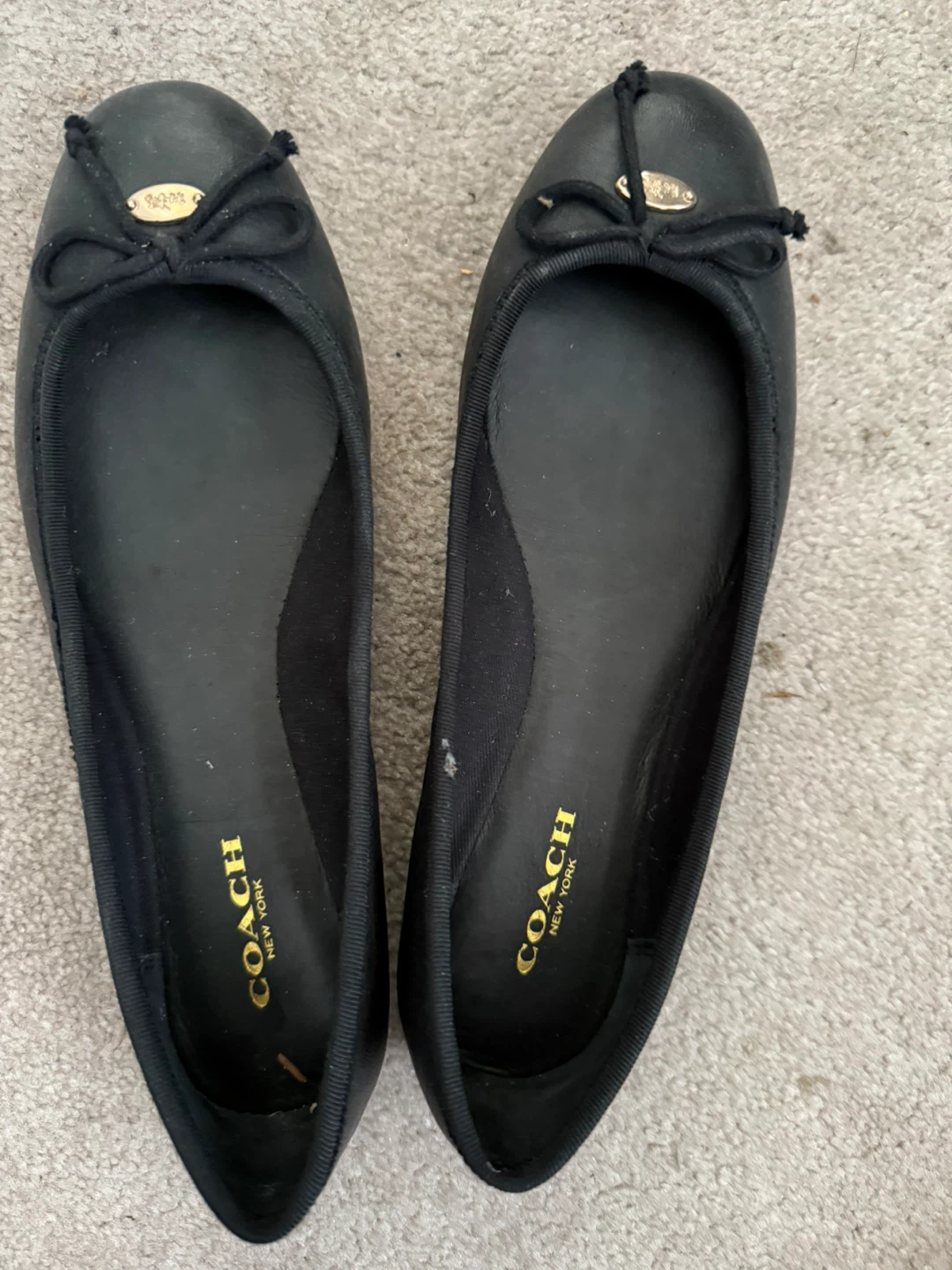 Coach Black Leather Ballet Flats - Size 6