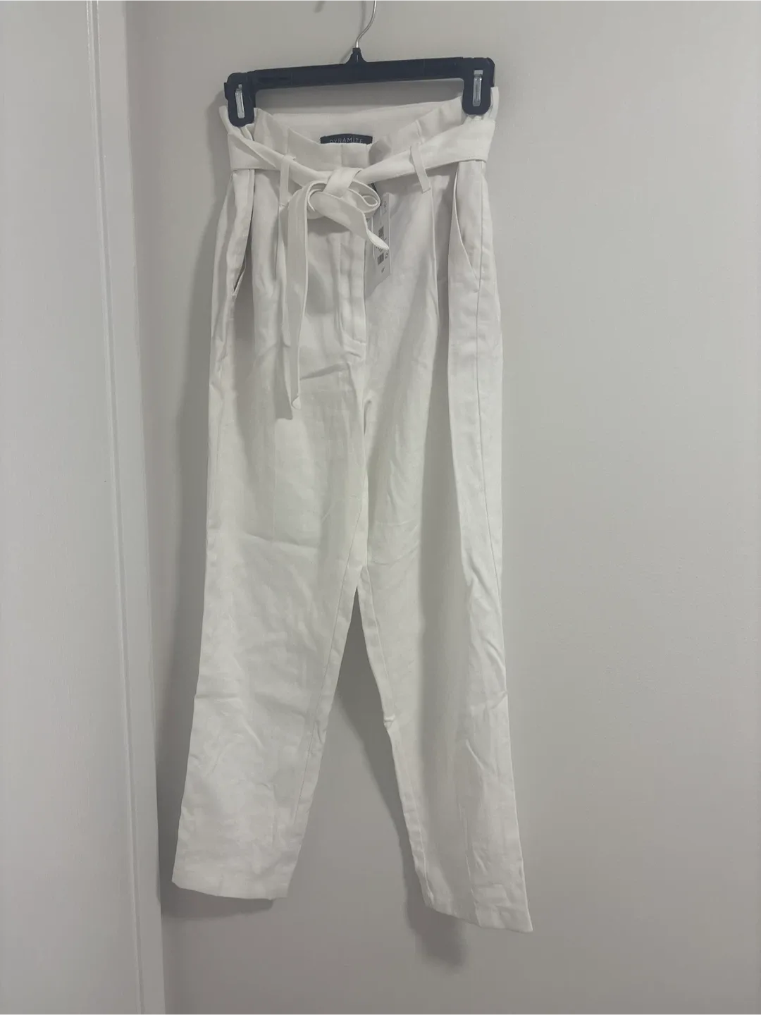 Dynamite Belted Trouser Pant - Bright White, Size 2 thumbnail
