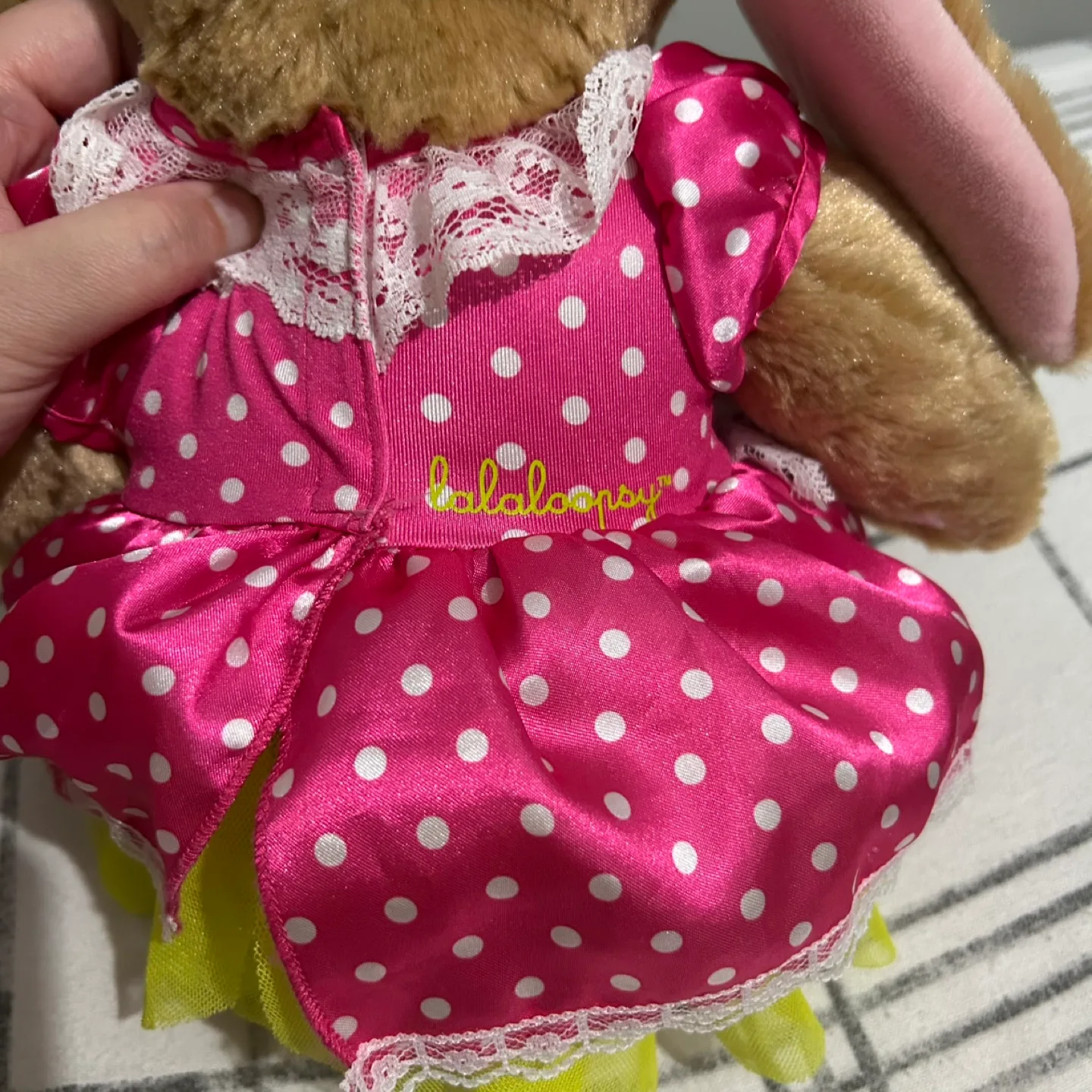 Build-A-Bear Bunny with Pink Polka Dot Dress image indicator(3)