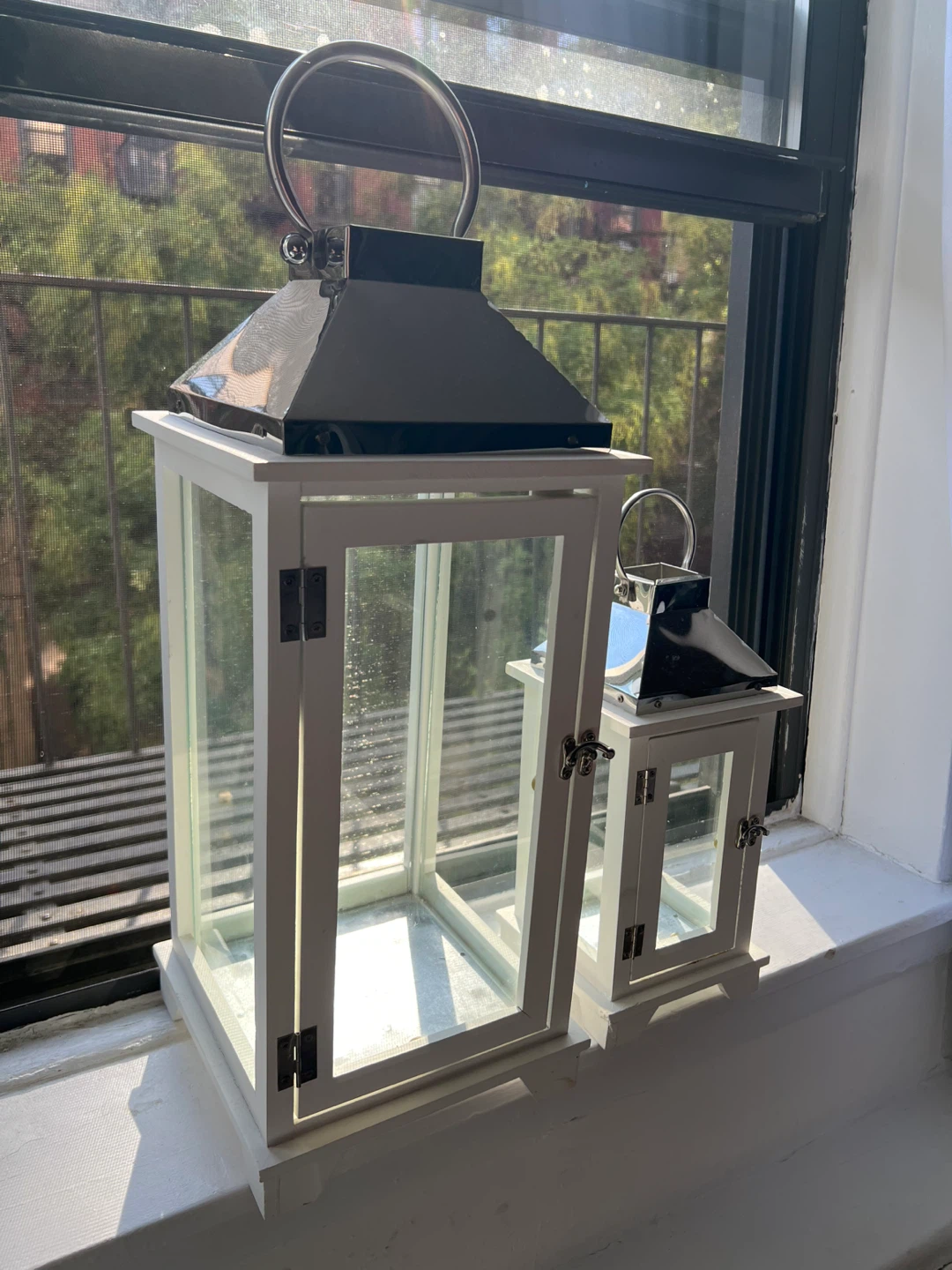 White Decorative Lanterns - Set of 2