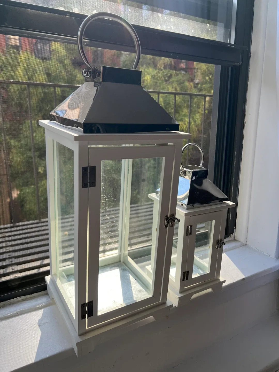 White Decorative Lanterns - Set of 2