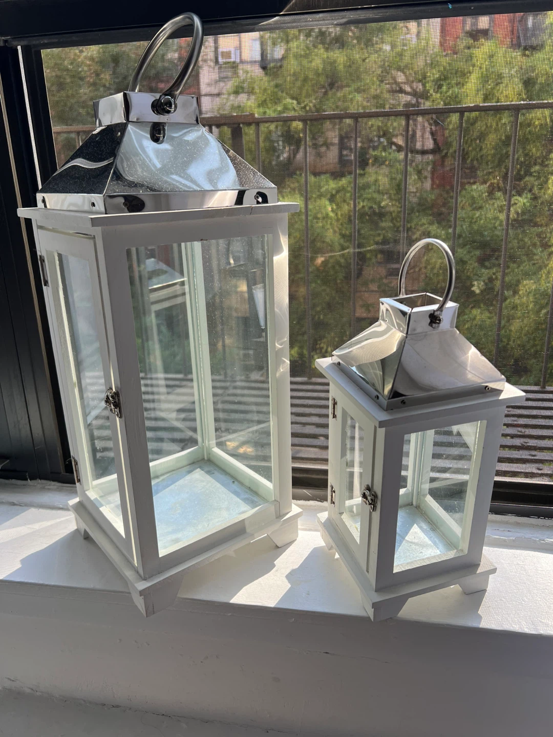 White Decorative Lanterns - Set of 2 - photo 2