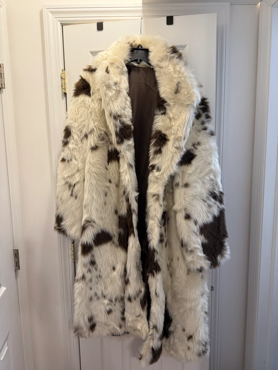 Zara Faux Fur Animal Print Coat ZW Collection Duplicate