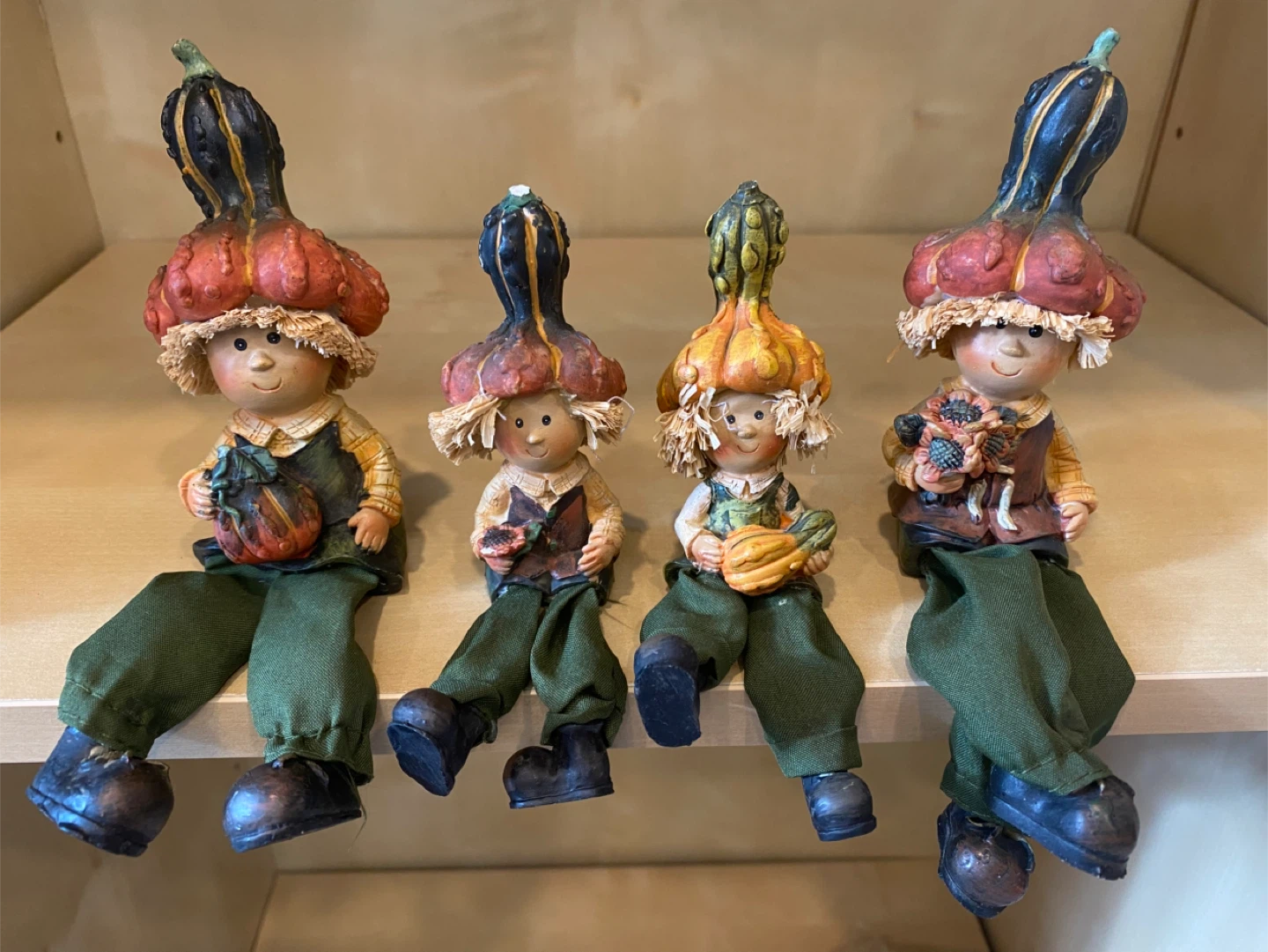 Set of 4 Ceramic autumn dolls