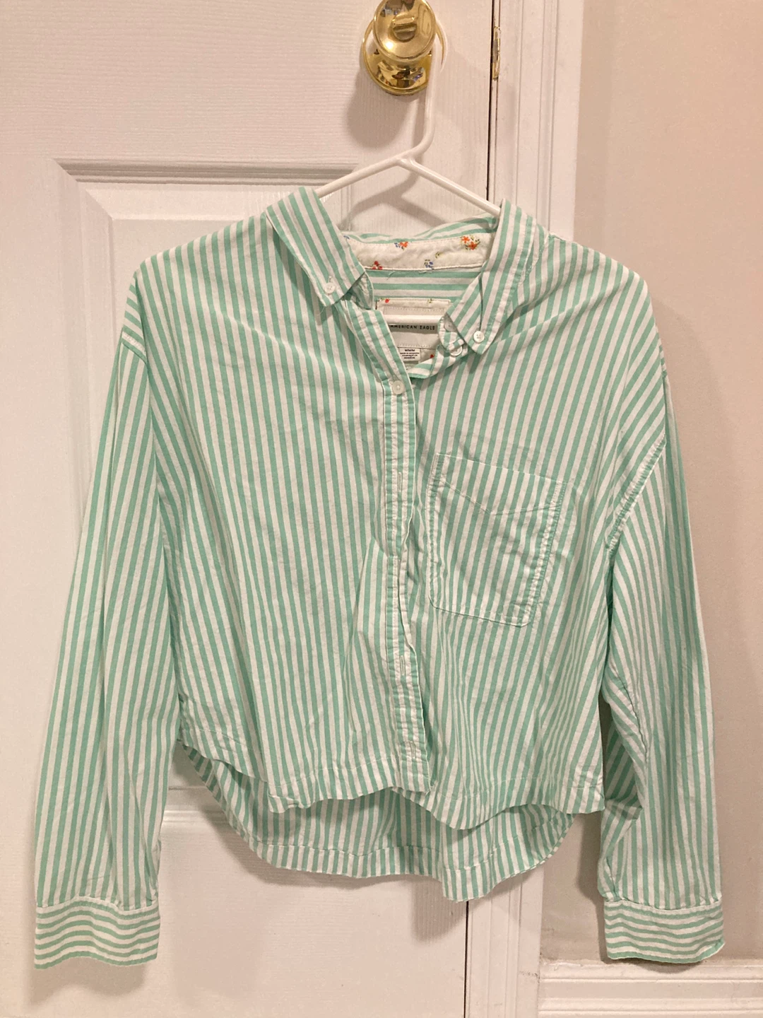 American Eagle Striped Button-Up Shirt