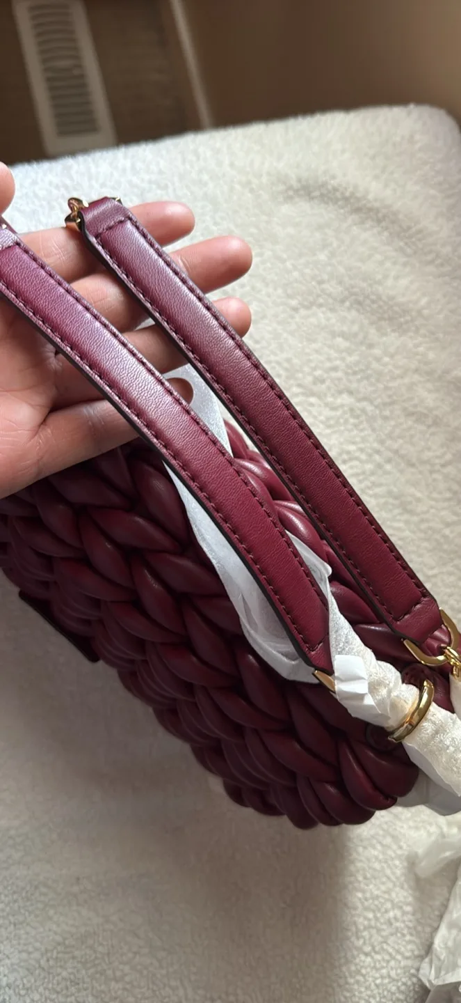 New Michael Kors Tribeca Small Woven Leather Handbag image indicator(3)