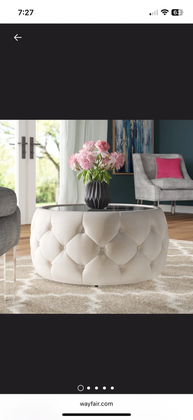 Round Tufted Coffee Table