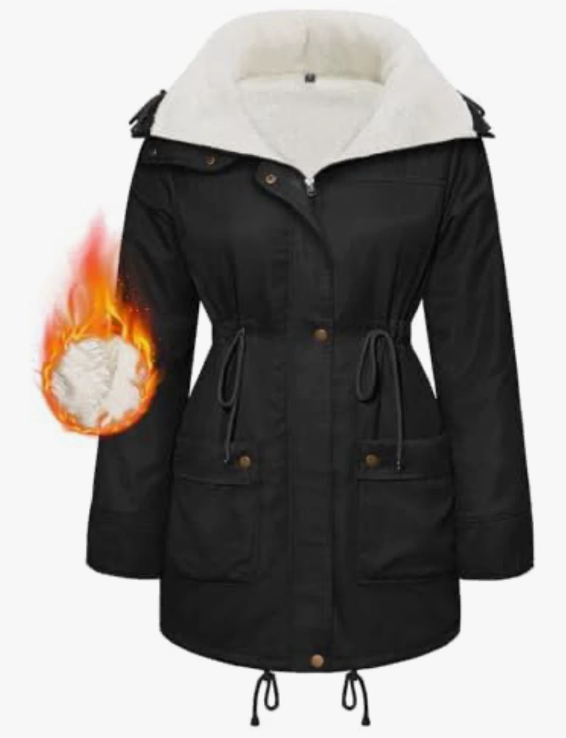 NEW! Black Winter Jacket with Fleece Lining