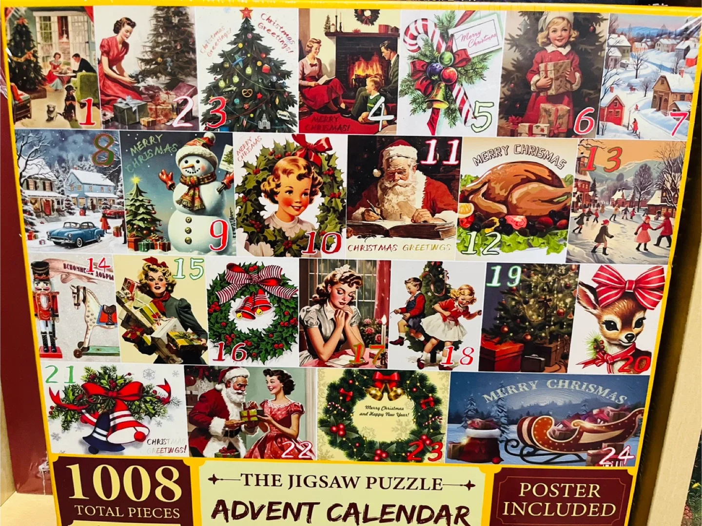 Merry Christmas Jigsaw Puzzle Advent Calendar - 1008 Pieces thumbnail