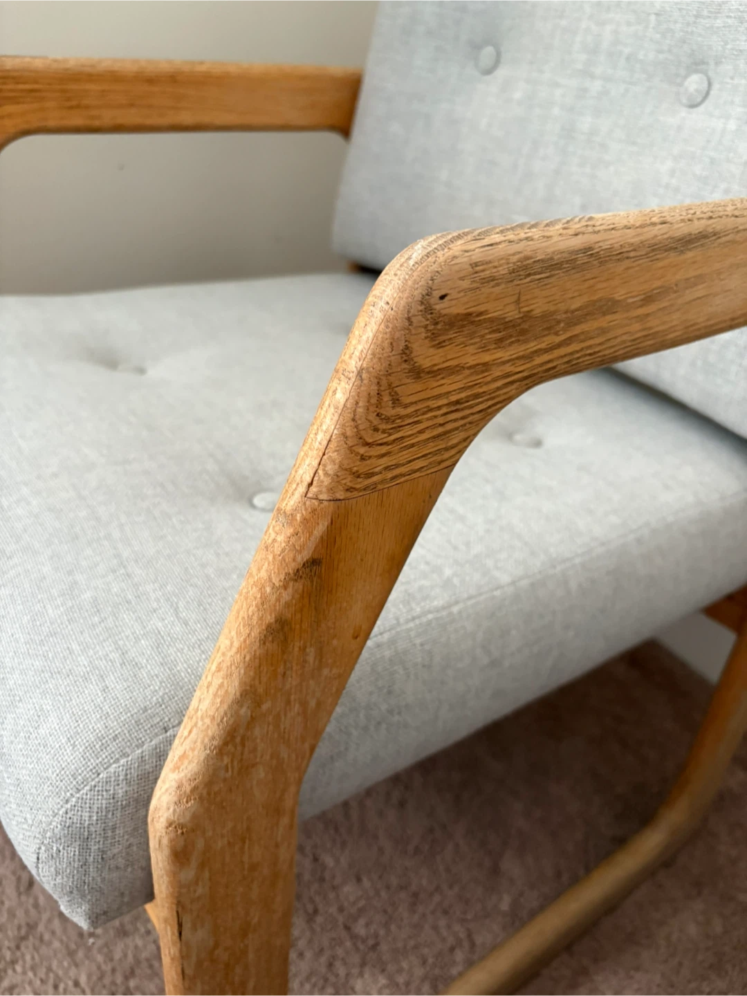 Mid-Century Modern Armchair - Light Grey - photo 3
