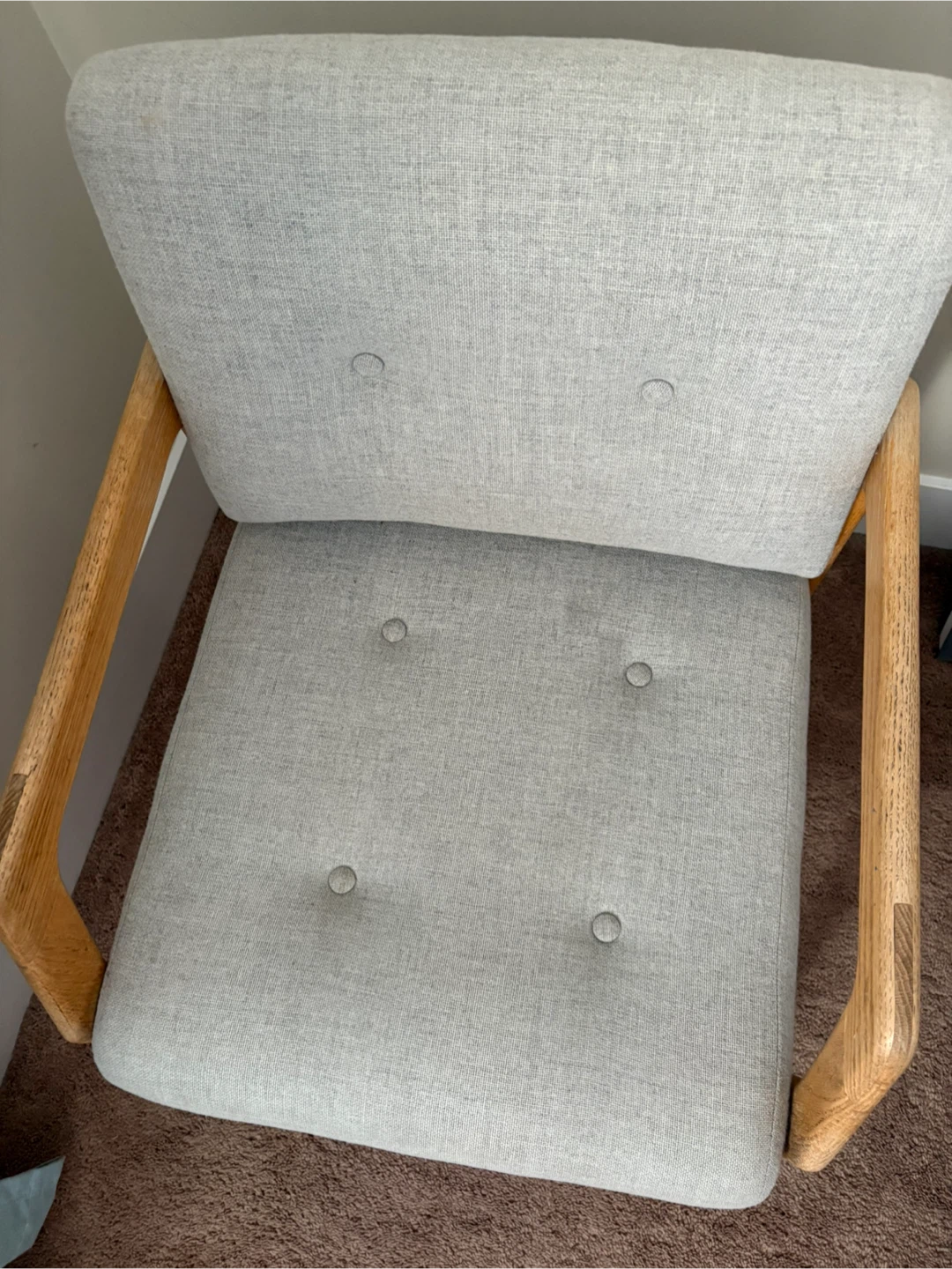 Mid-Century Modern Armchair - Light Grey - photo 2