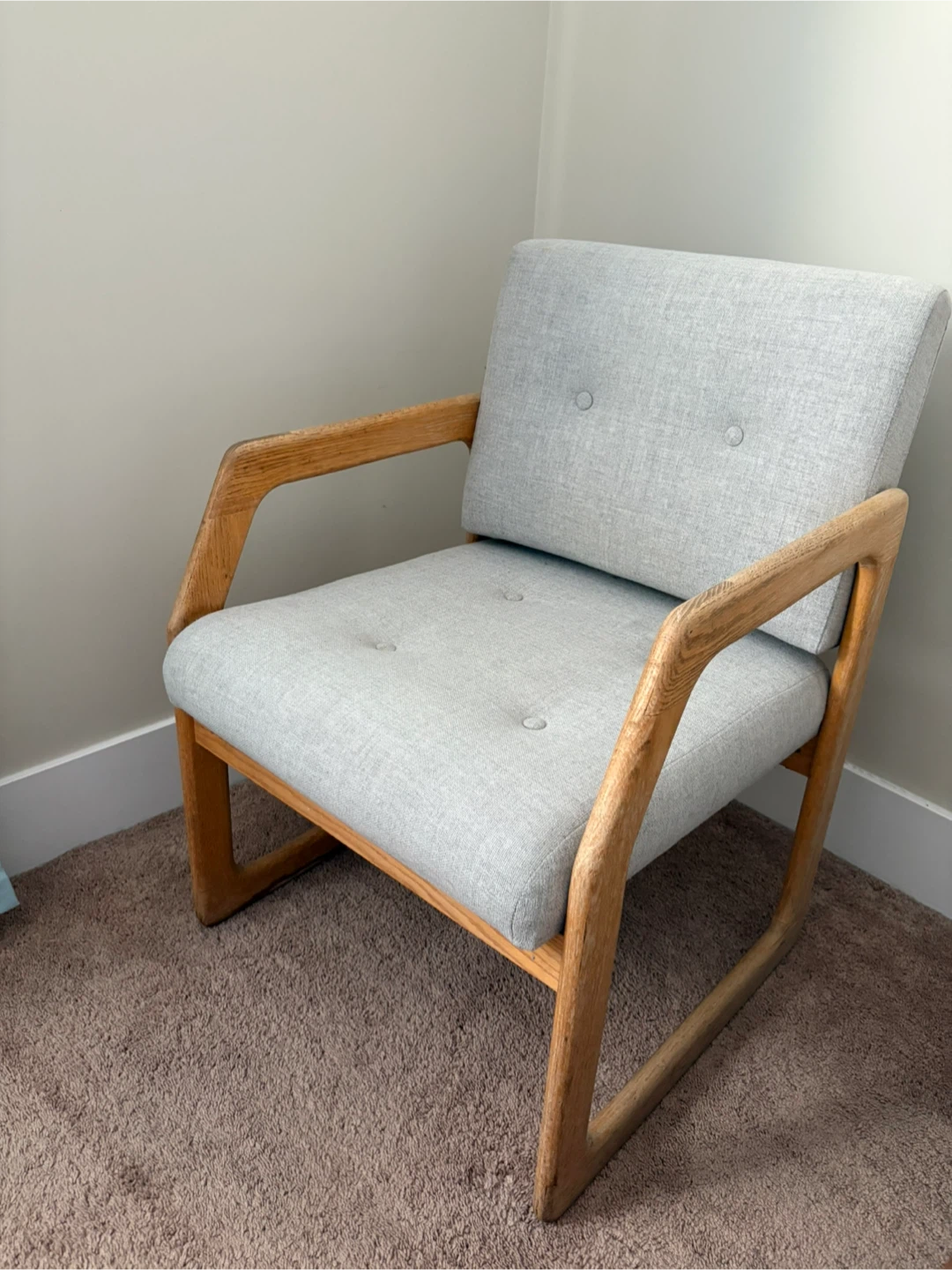 Mid-Century Modern Armchair - Light Grey