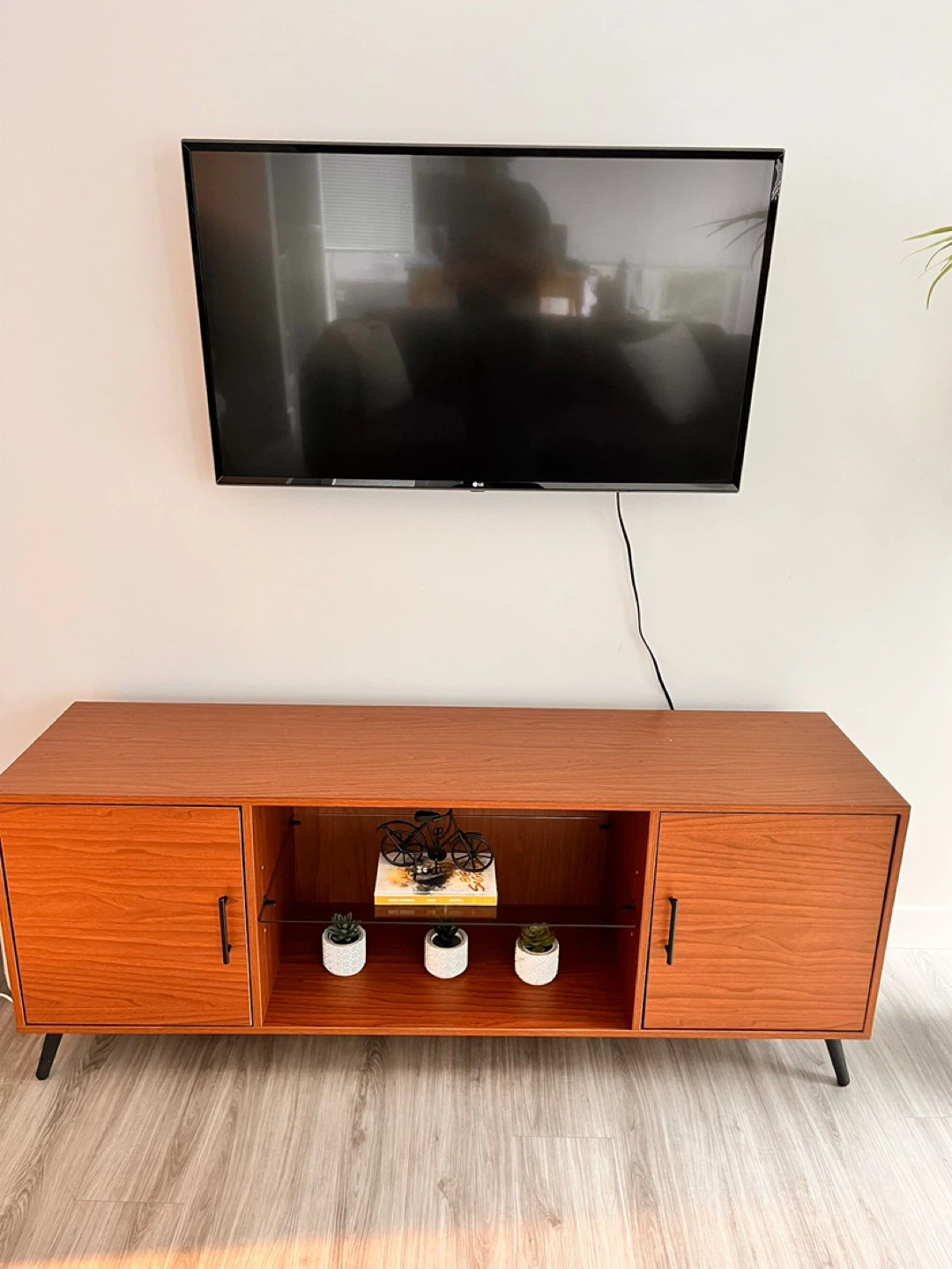 Brown Wood TV Stand Media Console - photo 3