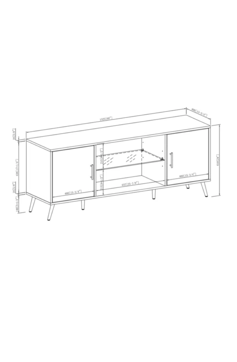 Brown Wood TV Stand Media Console - photo 2