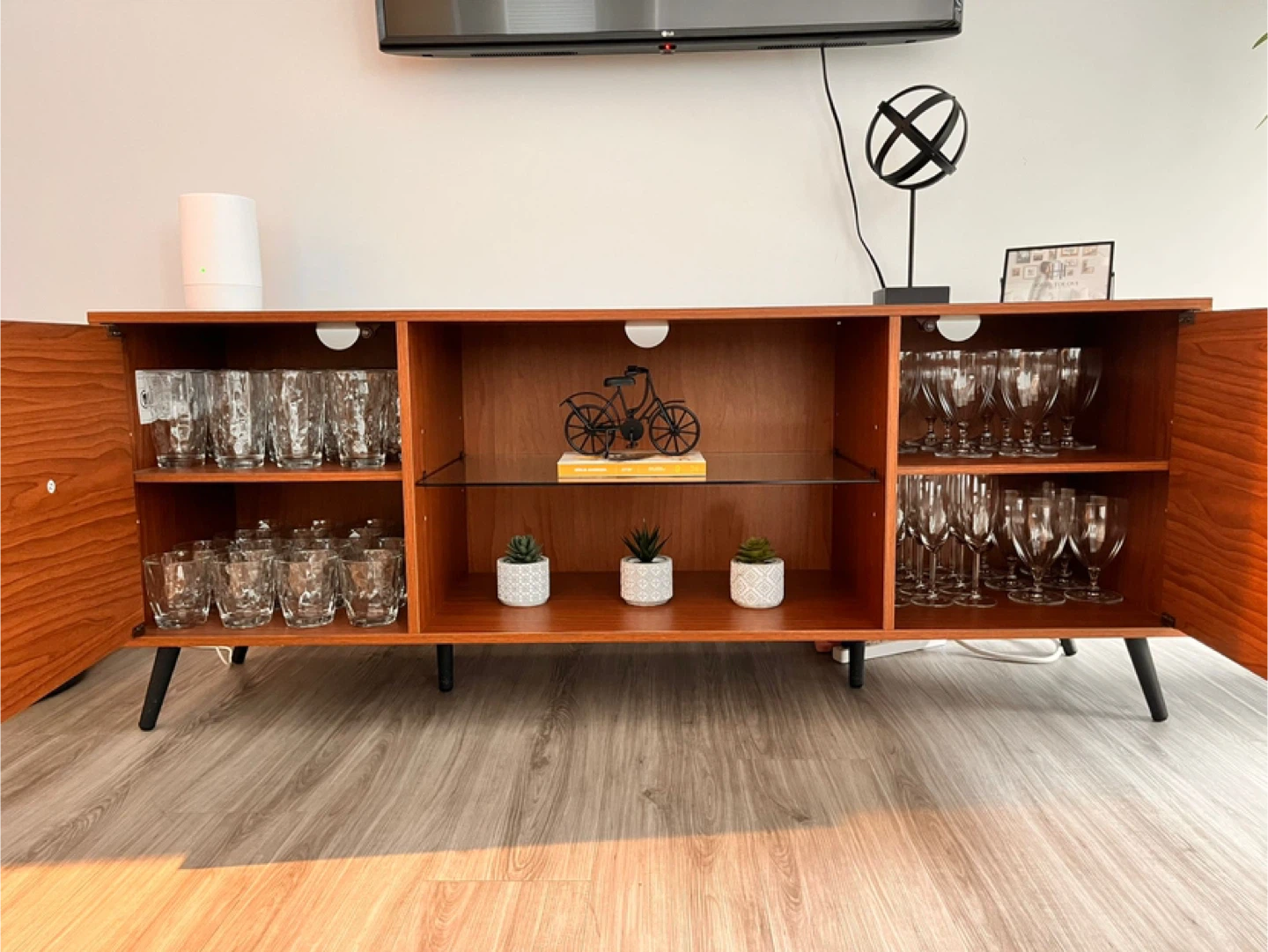 Brown Wood TV Stand Media Console - photo 4