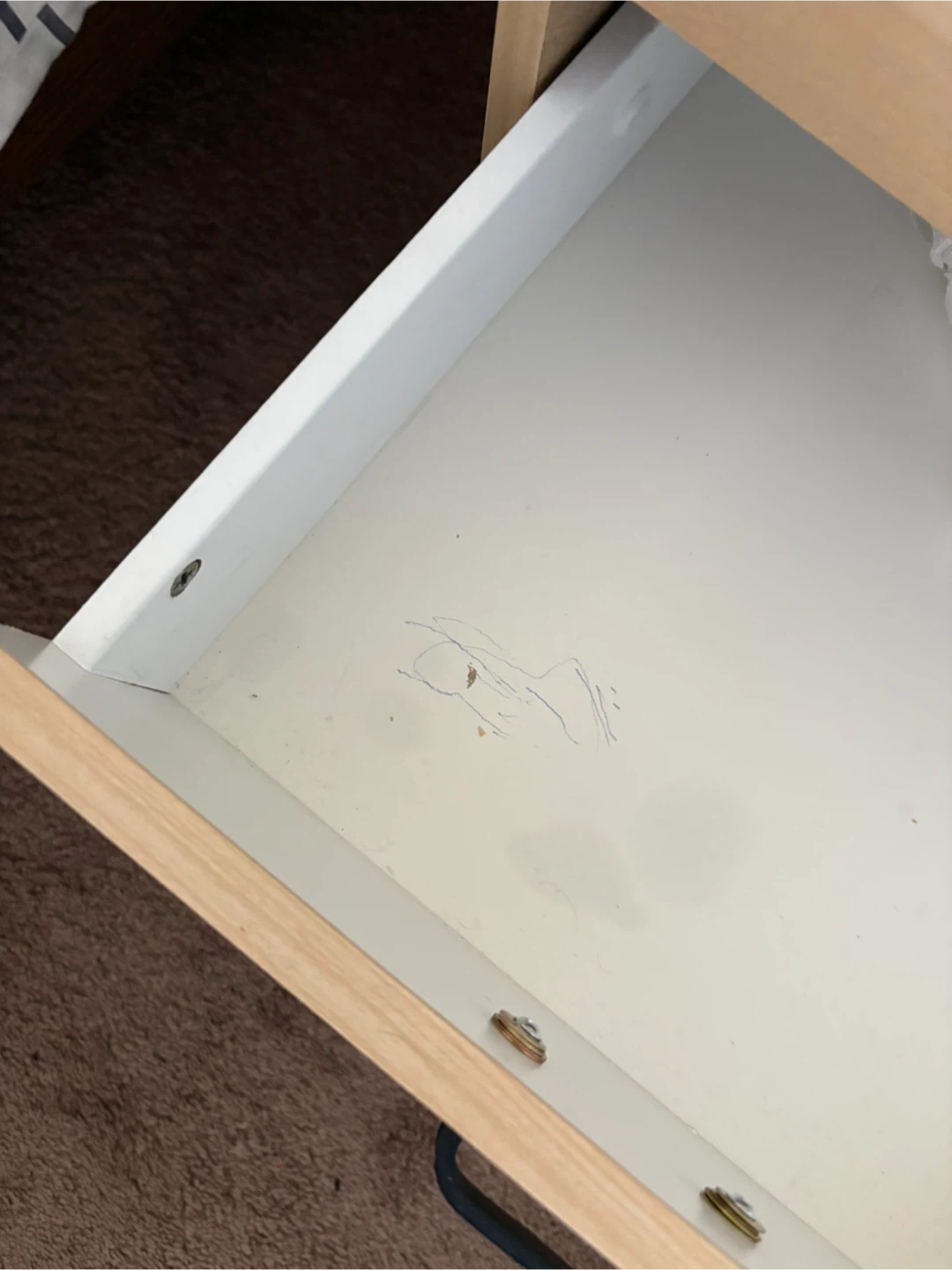 Wood Nightstand with 2 Drawers - photo 2
