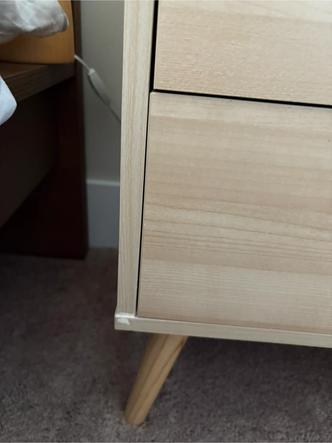 Wood Nightstand with 2 Drawers - photo 3