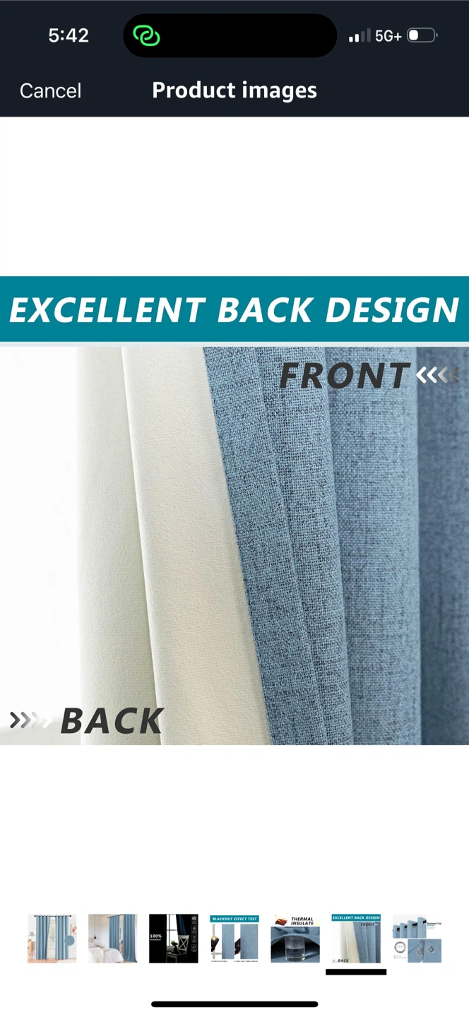 Line Textured Light Blue Blackout Curtains - photo 3