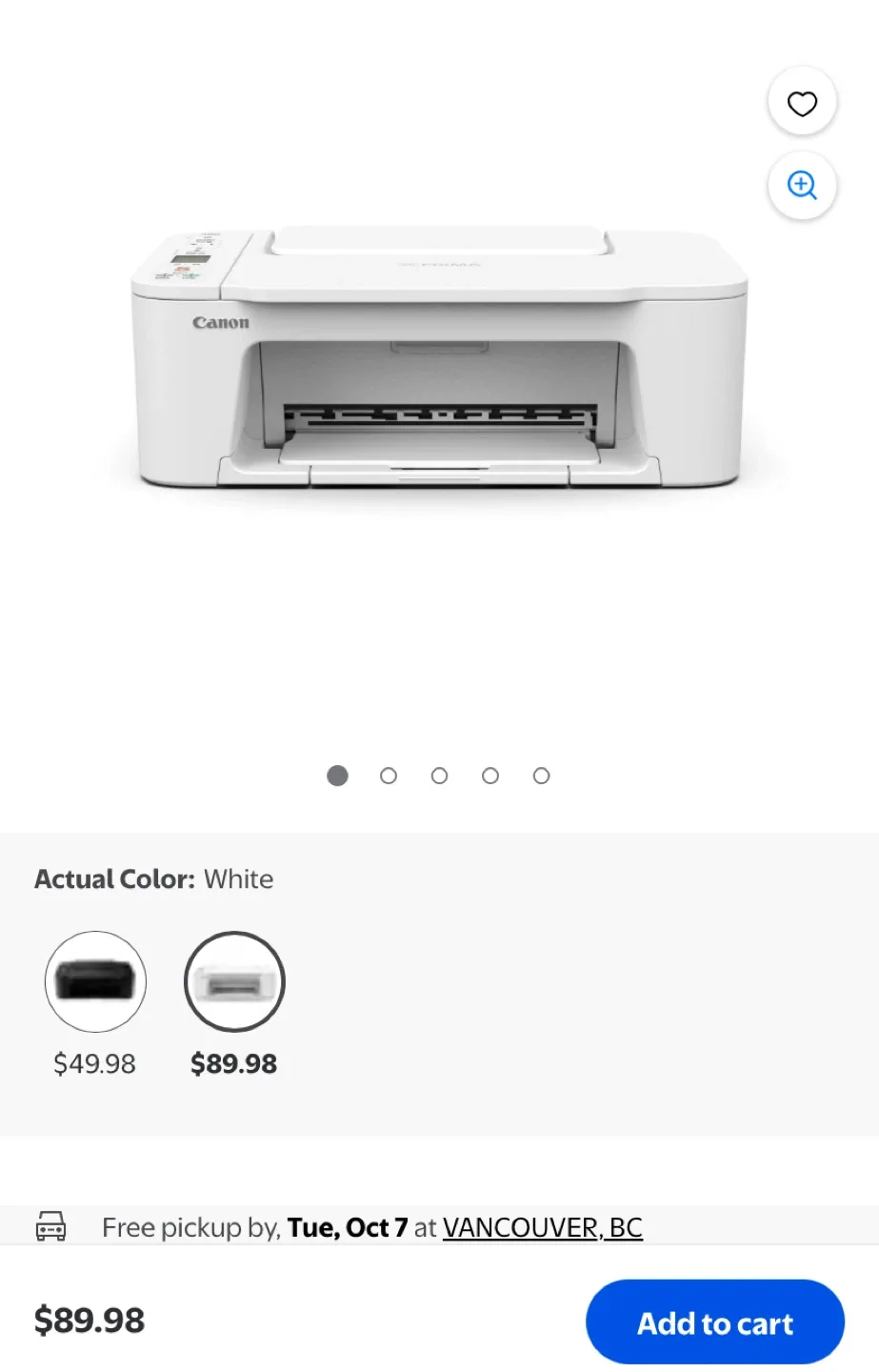 Canon PIXMA TS3720 White Printer - Like New! image indicator(5)