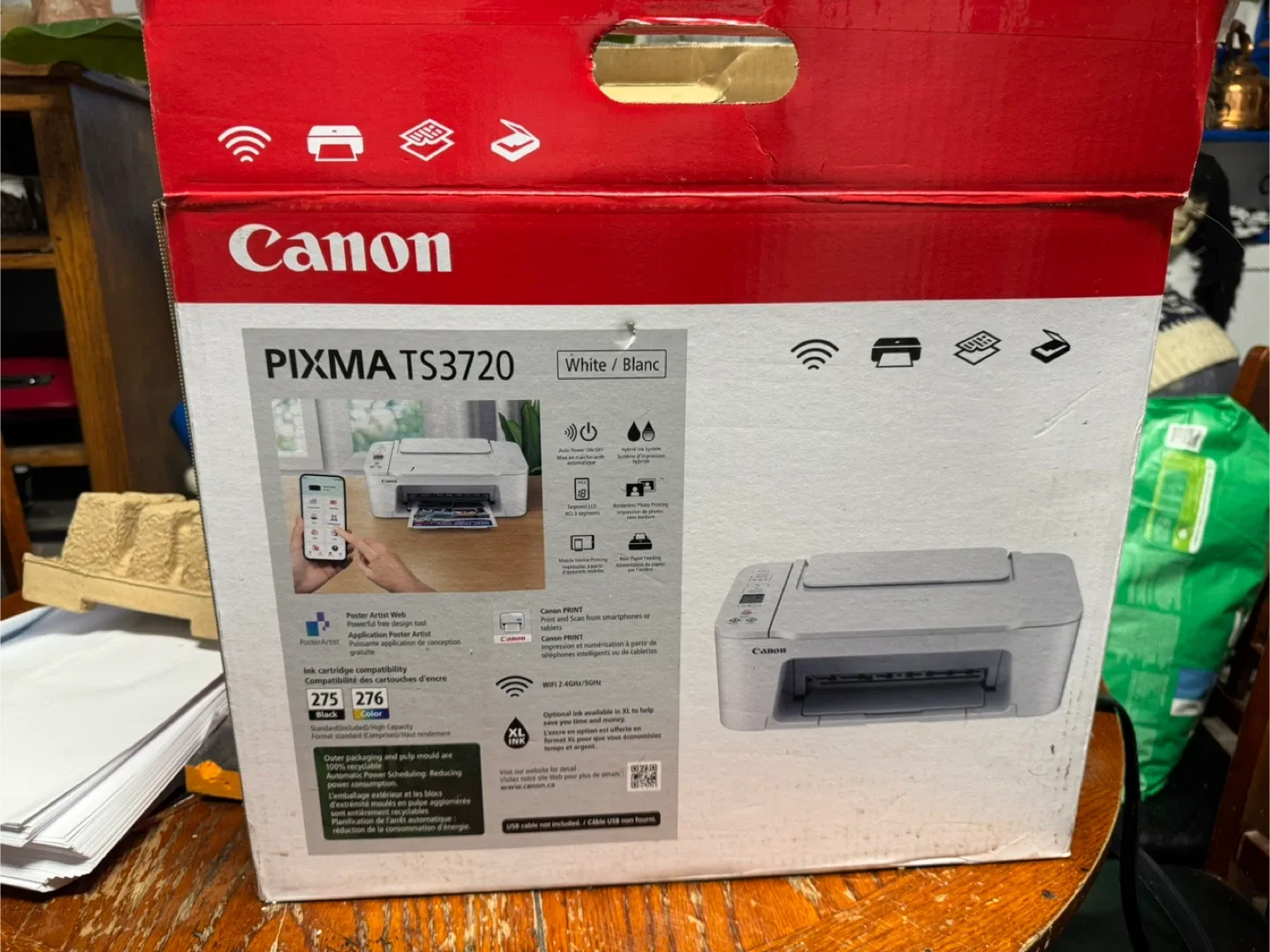 Canon PIXMA TS3720 White Printer - Like New! image indicator(3)