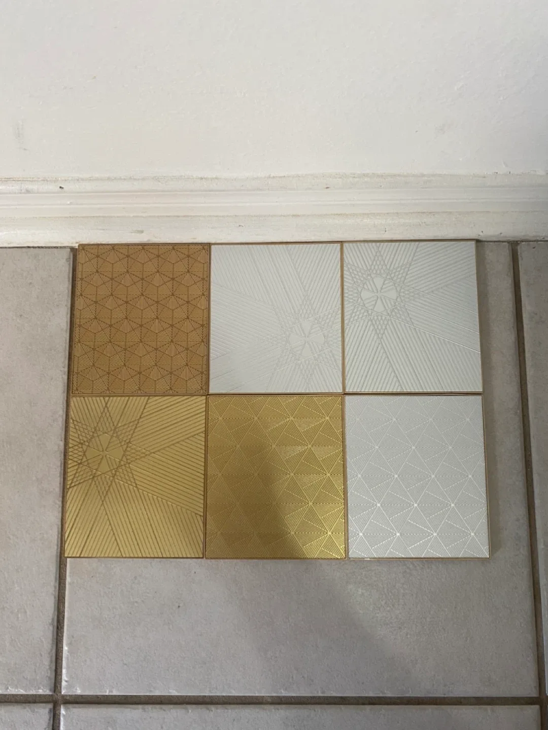 Decorative Wall Tiles - Gold & White thumbnail