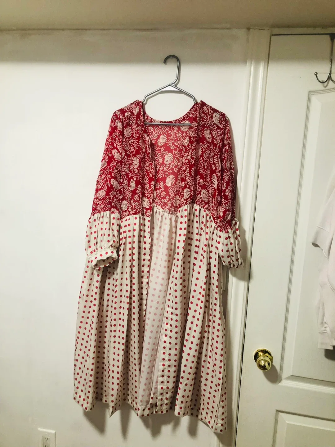 Red & White Polka Dot Dress —open from front thumbnail