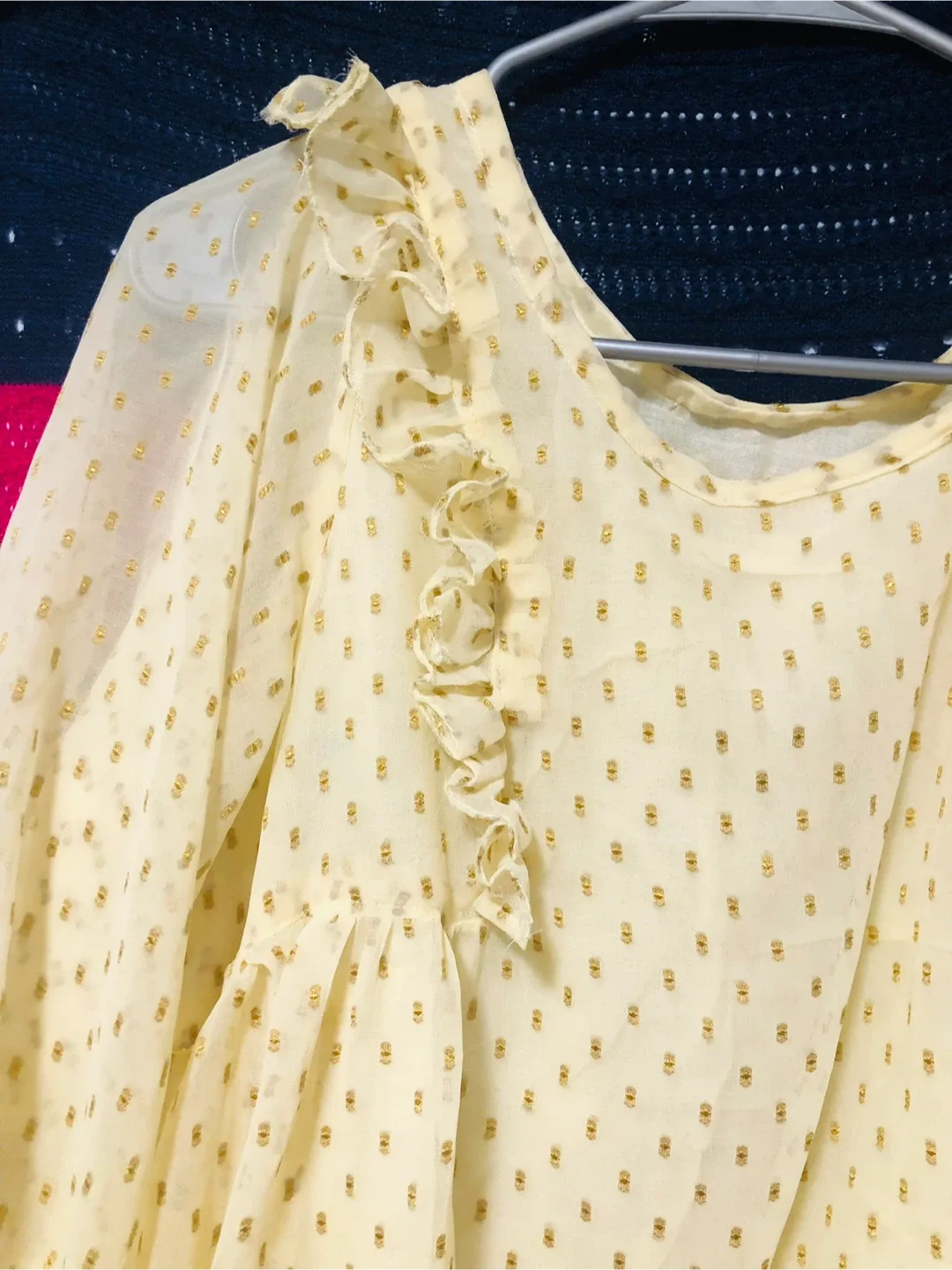 Yellow Ruffle Blouse image indicator(4)