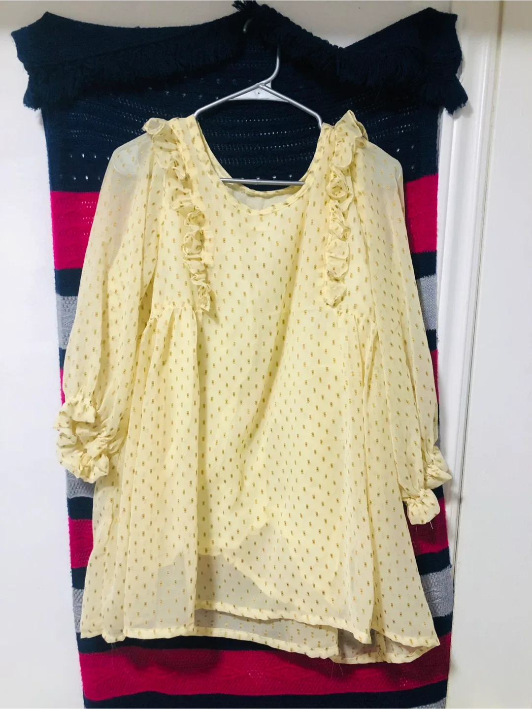 Yellow Ruffle Blouse image indicator(2)