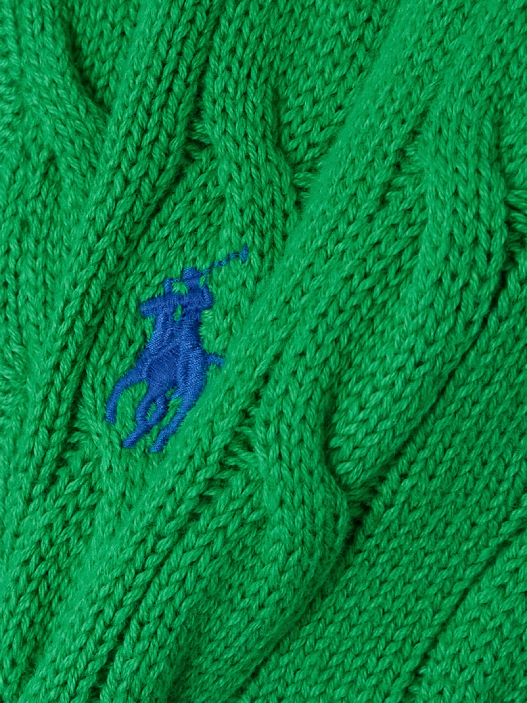 Ralph Lauren Green Cable-Knit Hoodie Cardigan - photo 3