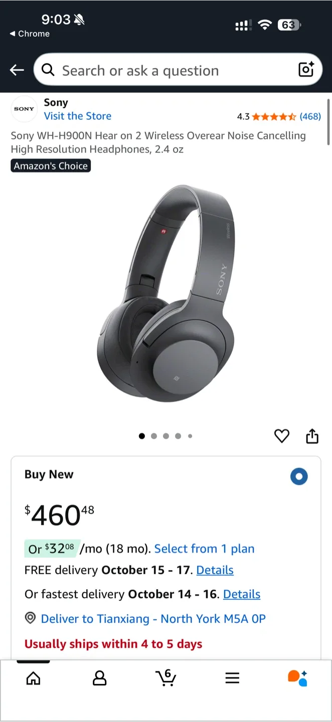 🎧 Sony WH-H900N Wireless Noise Cancelling Headphones thumbnail