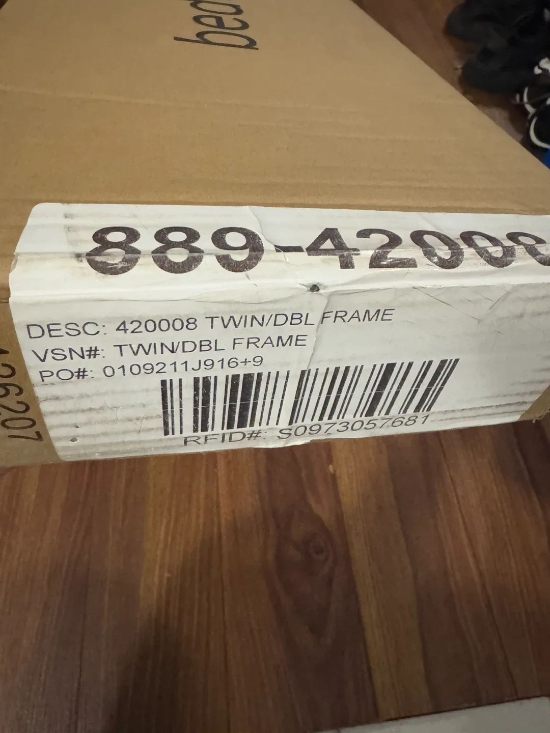 brand new in box metal bed frame twin \ double with foots image indicator(3)