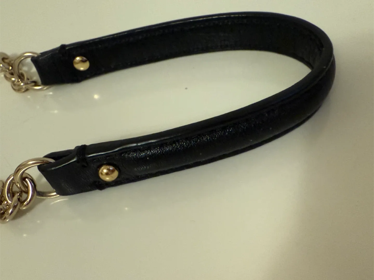 Purse/Bag Chain coach leather  Strap - Black & Silver thumbnail