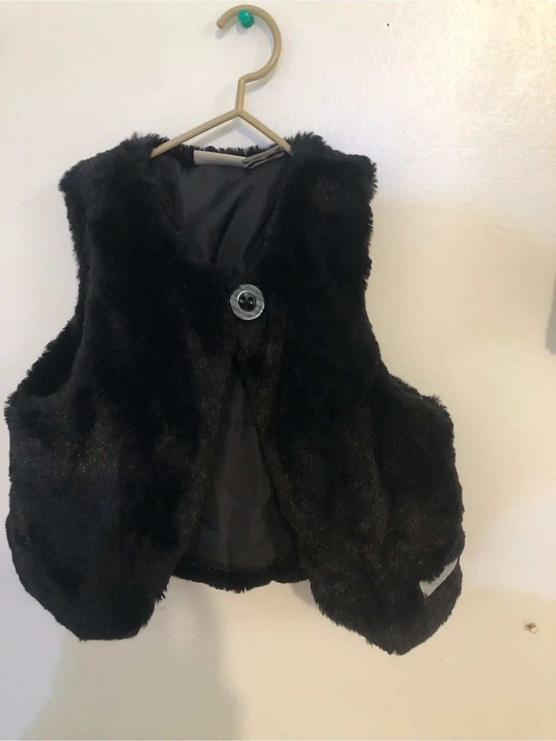 Calvin Klein Jeans Black Faux Fur Vest - Size 3 thumbnail