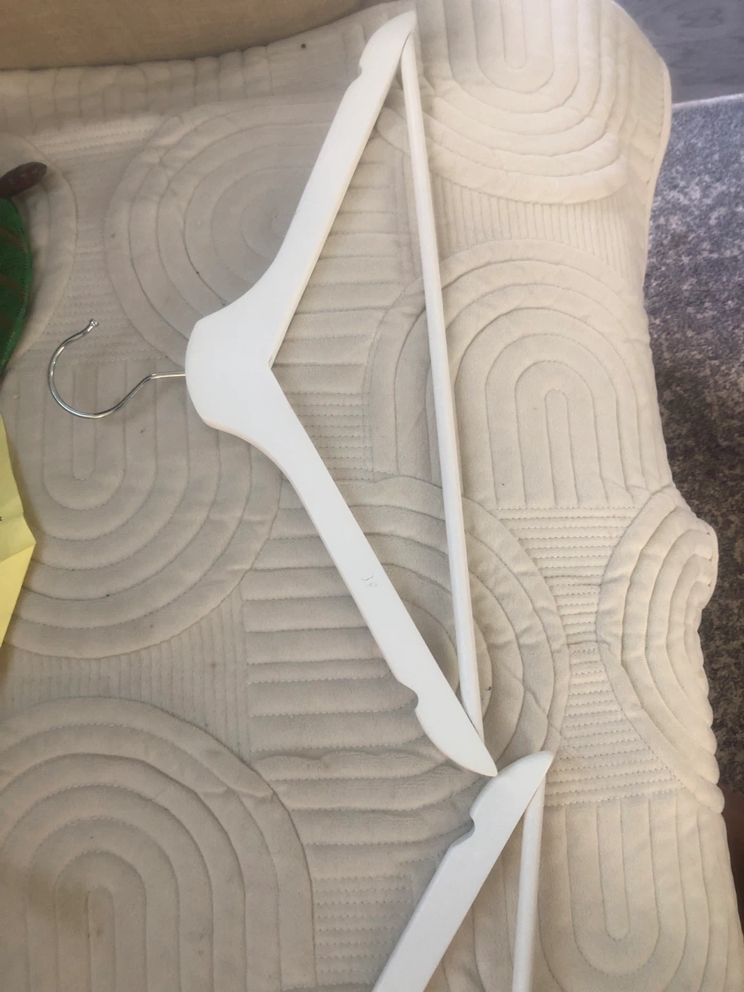 7 White wooden Clothes Hangers
