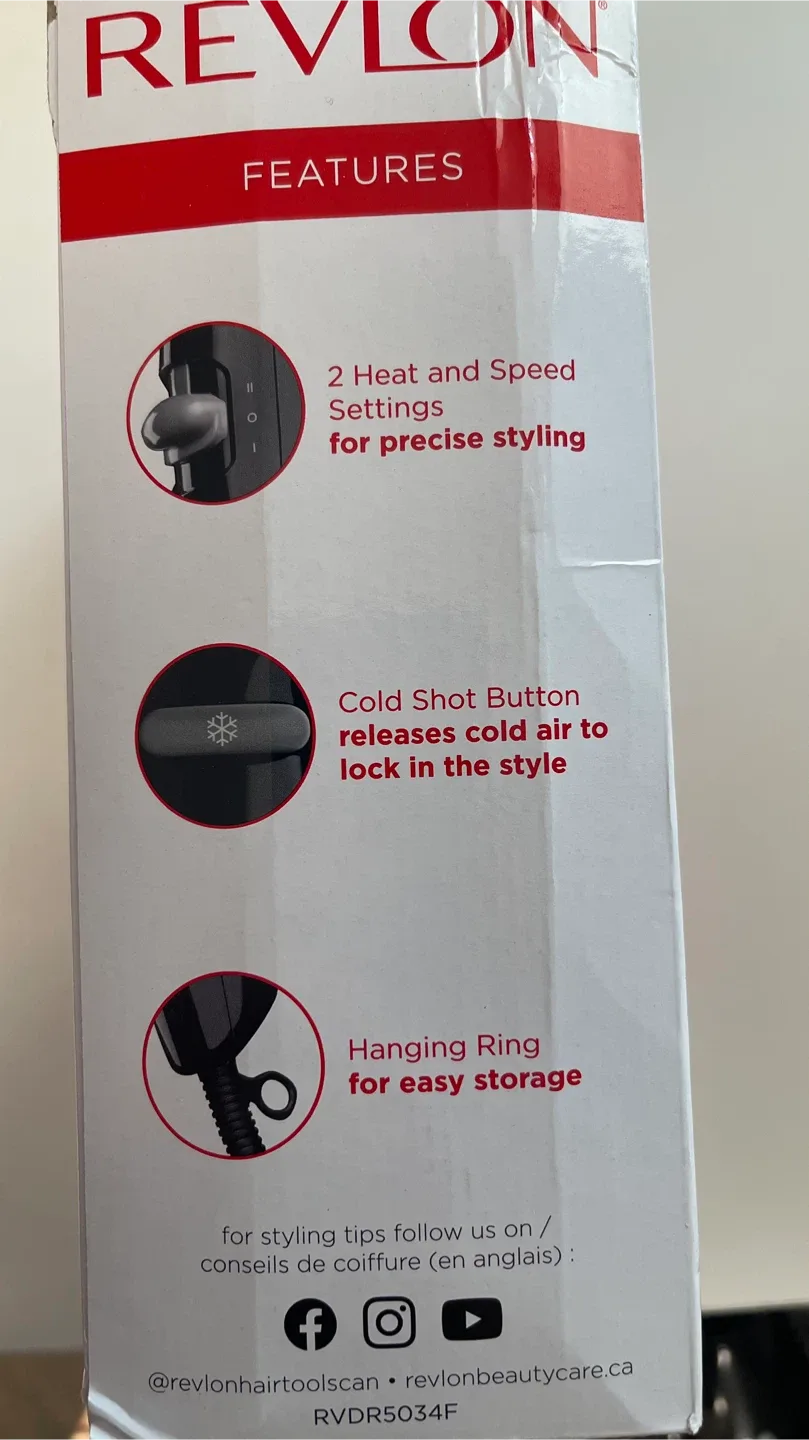 New - Revlon RVDR5034F Compact Hair Dryer, Black image indicator(3)