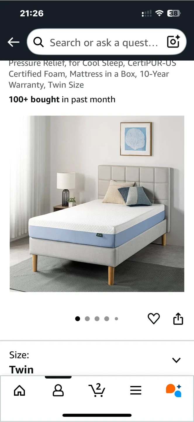 Gently used memory foam twin mattress thumbnail