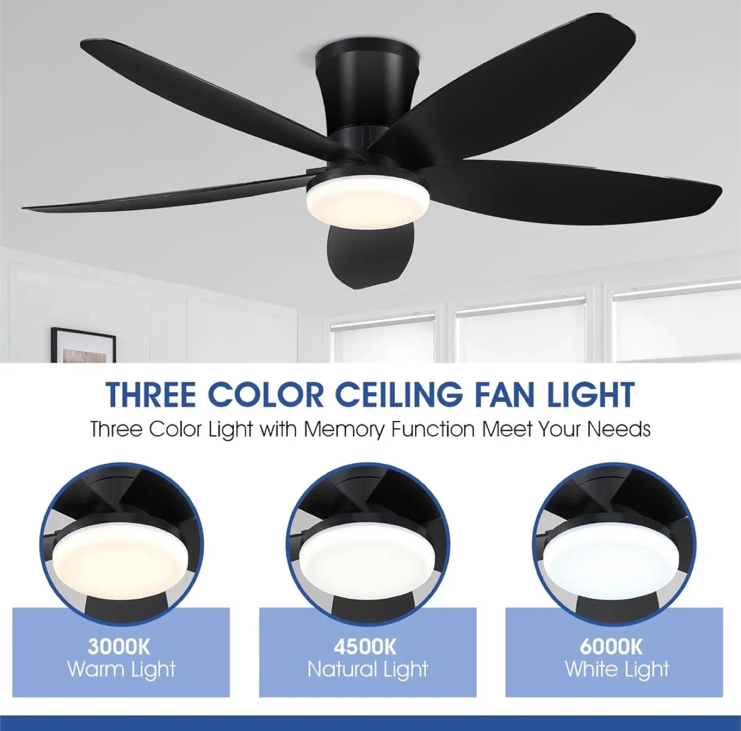 Surtime 42" Ceiling Fan Light & Remote/App Control ndoor/Outdoor image indicator(7)