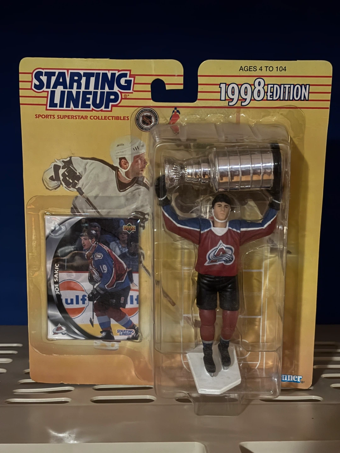 1998 Starting Lineup Joe Sakic with Stanley Cup
