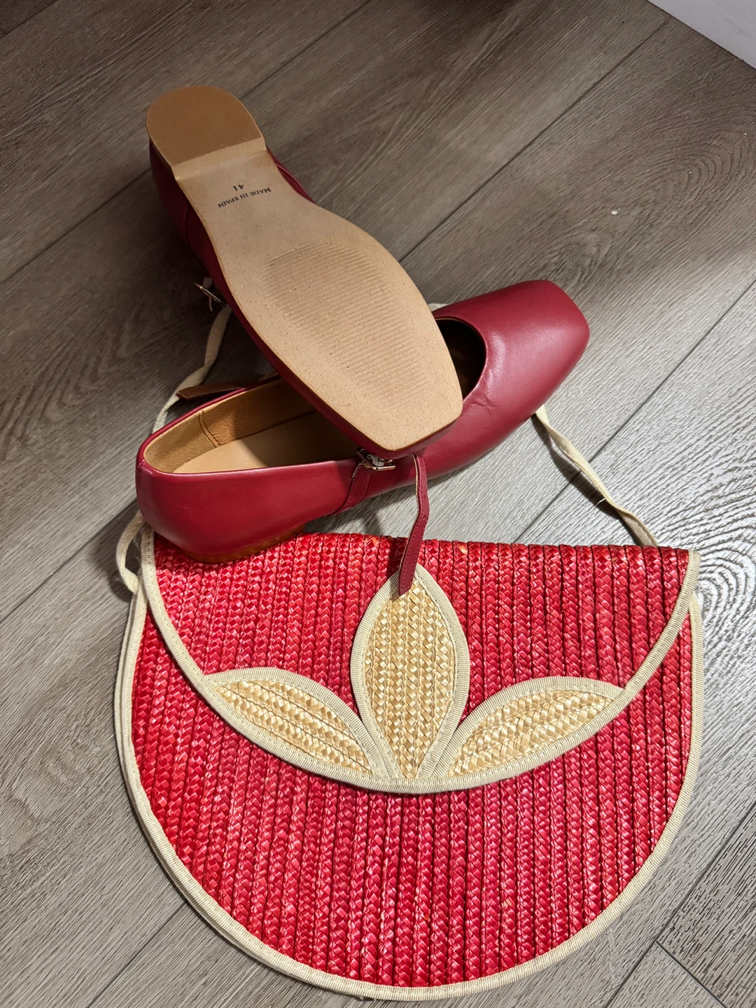 Simons Red Ballet Flats, Size 41